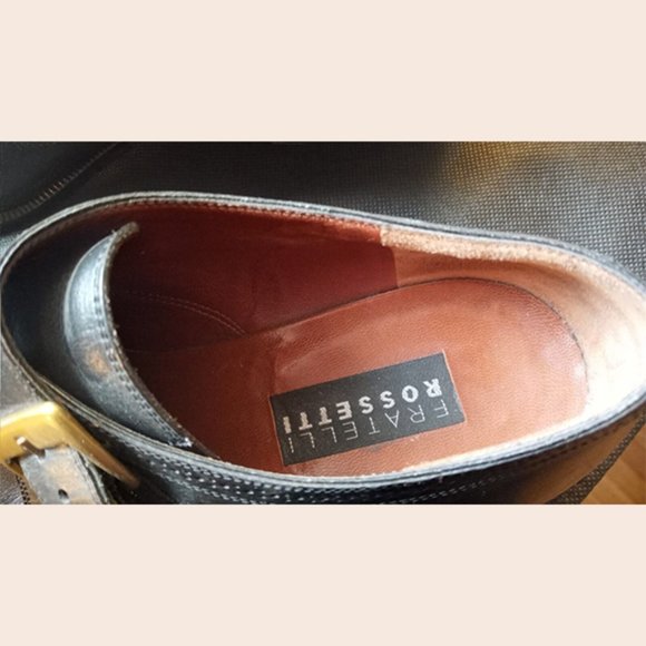 FRATELLI ROSSETTI - Black monk strap oxford shoes - Sz 10D - Picture 7 of 11
